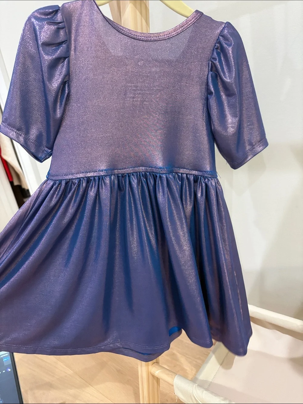 Pink Chicken Purple Lame Dress